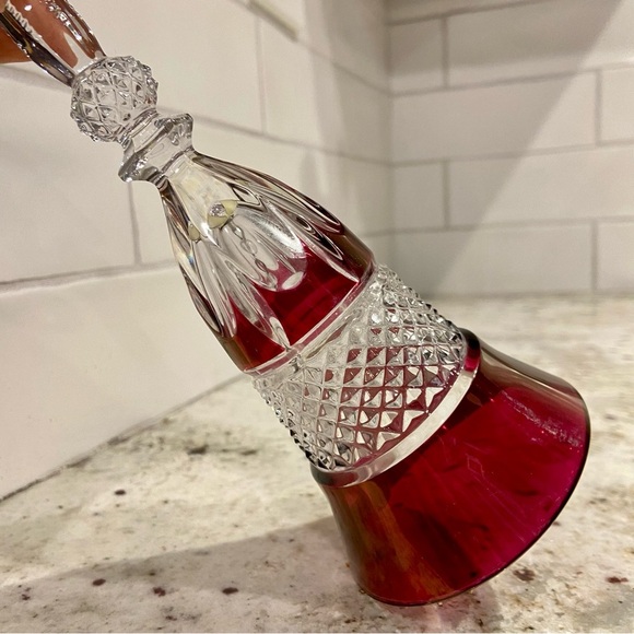 Art Crystal Dinner Bell in Cranberry by House of Global - Picture 2 of 8
